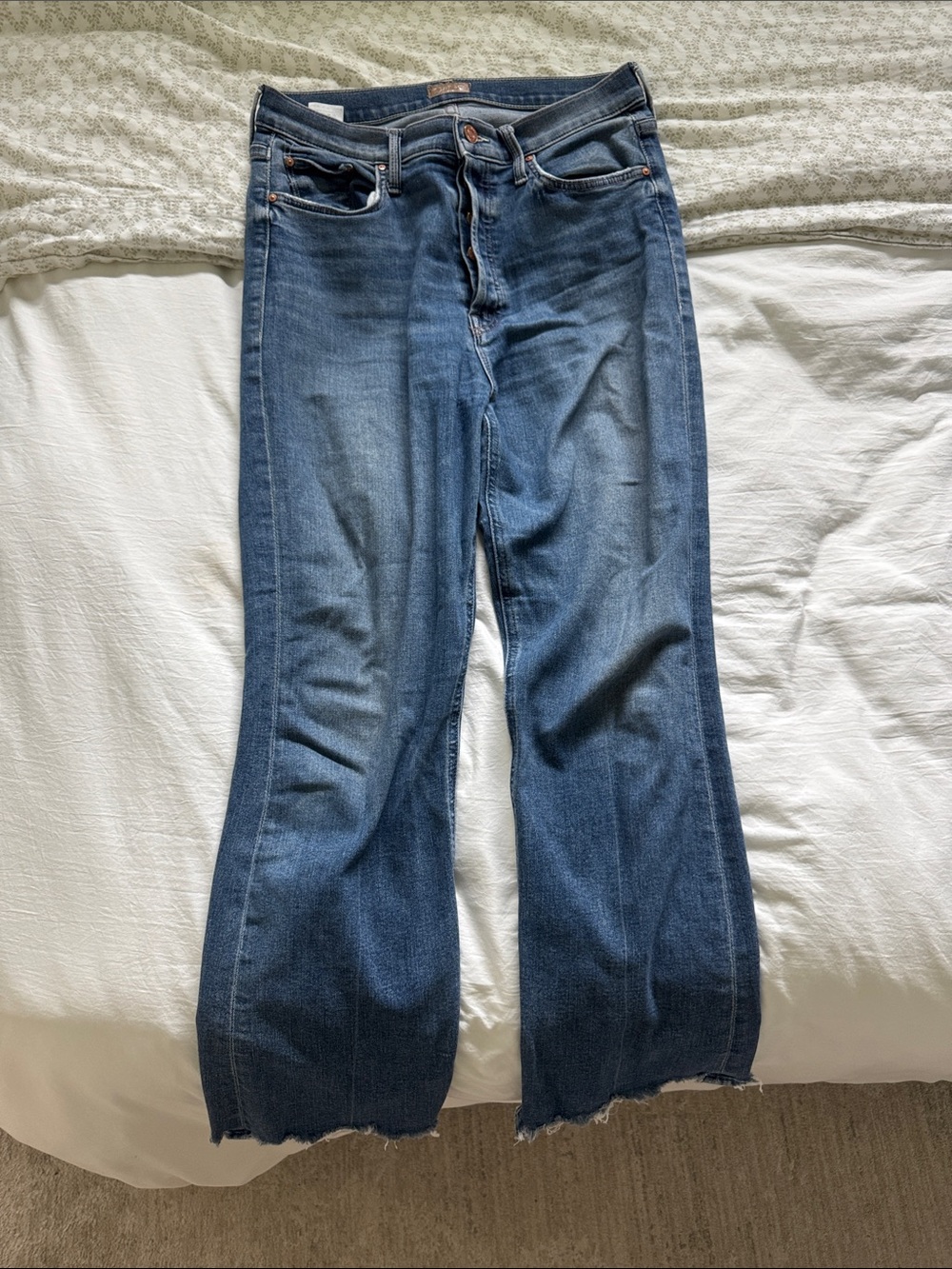 MOTHER Women's Dark Blue Bootcut Jeans - Classic Mid-Rise